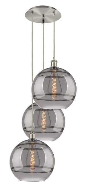 Innovations - 113B-3P-SN-G556-12SM - Three Light Pendant - Ballston - Brushed Satin Nickel