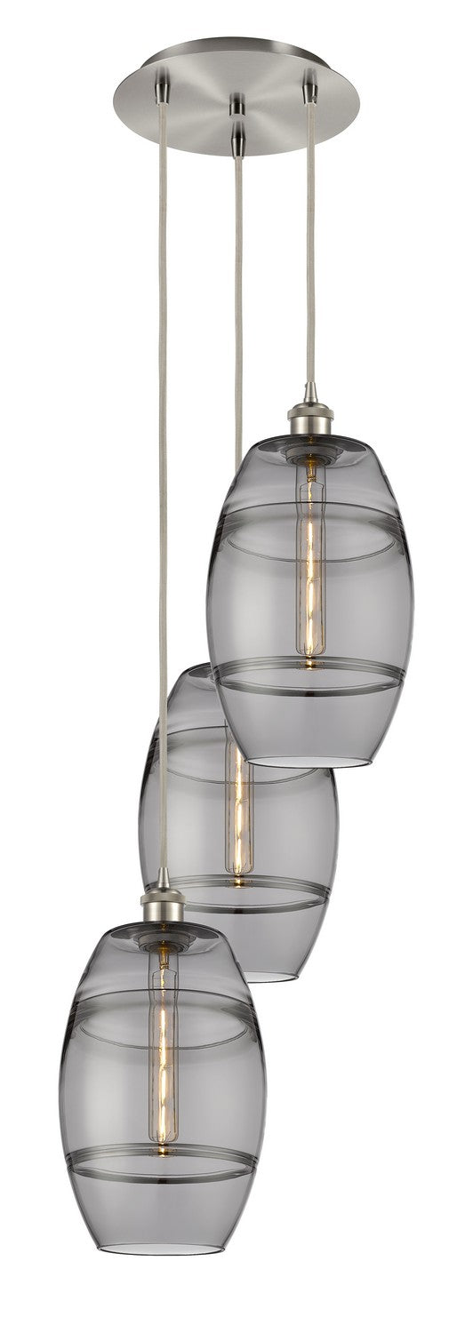 Innovations - 113B-3P-SN-G557-8SM - Three Light Pendant - Ballston - Brushed Satin Nickel