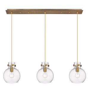 Innovations - 123-410-1PS-BB-G410-8CL - Three Light Linear Pendant - Downtown Urban - Brushed Brass