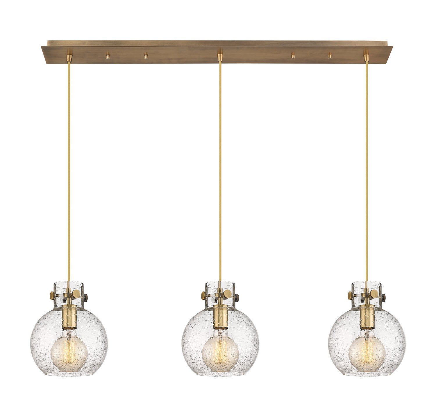 Innovations - 123-410-1PS-BB-G410-8SDY - Six Light Linear Pendant - Newton - Brushed Brass