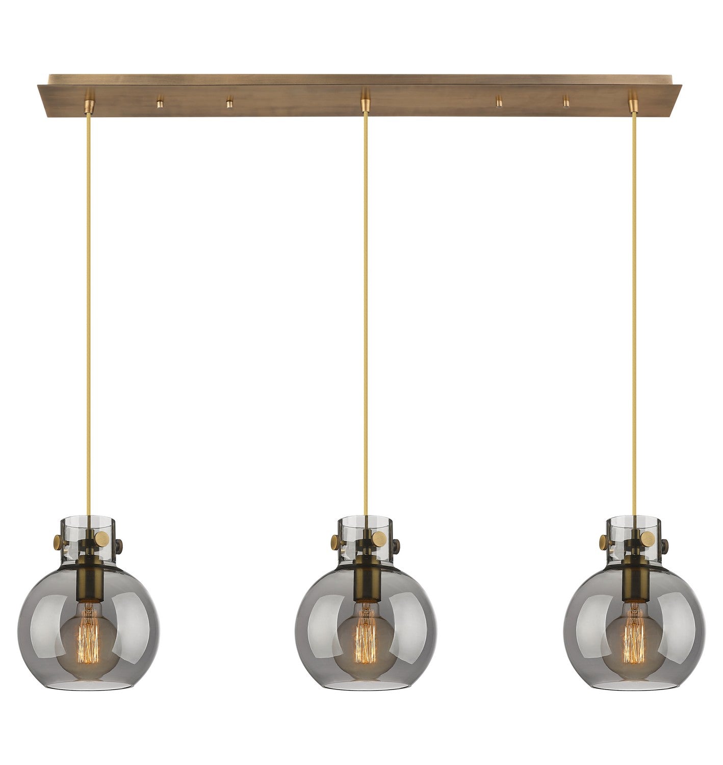 Innovations - 123-410-1PS-BB-G410-8SM - Nine Light Linear Pendant - Newton - Brushed Brass