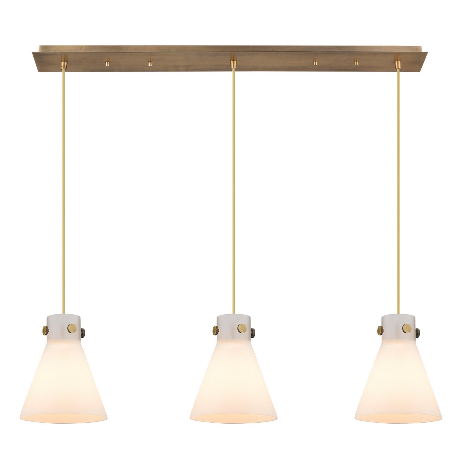 Innovations - 123-410-1PS-BB-G411-8WH - Five Light Linear Pendant - Downtown Urban - Brushed Brass