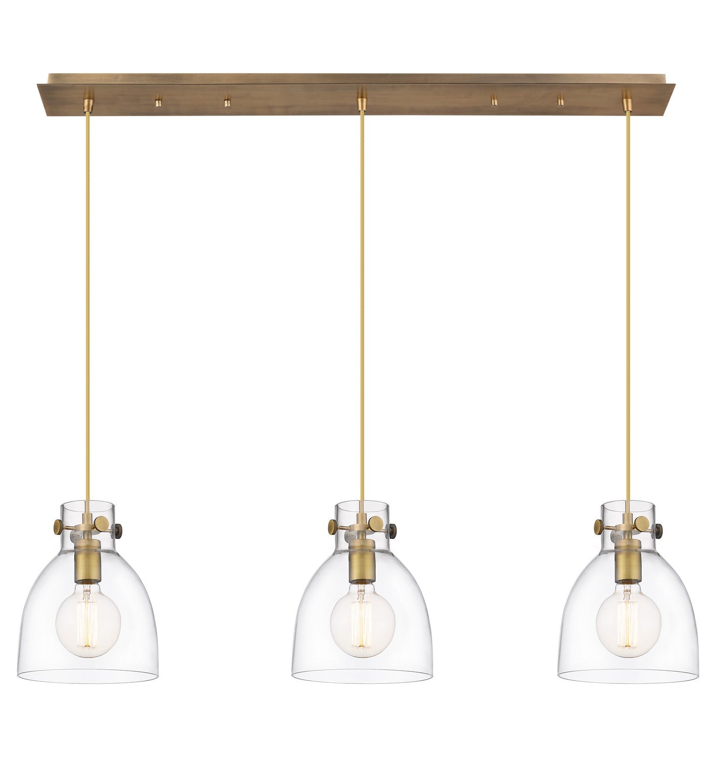 Innovations - 123-410-1PS-BB-G412-8CL - Eight Light Linear Pendant - Downtown Urban - Brushed Brass