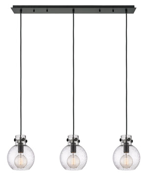 Innovations - 123-410-1PS-BK-G410-8SDY - Three Light Linear Pendant - Newton - Matte Black