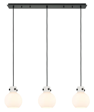 Innovations - 123-410-1PS-BK-G410-8WH - Nine Light Linear Pendant - Newton - Matte Black