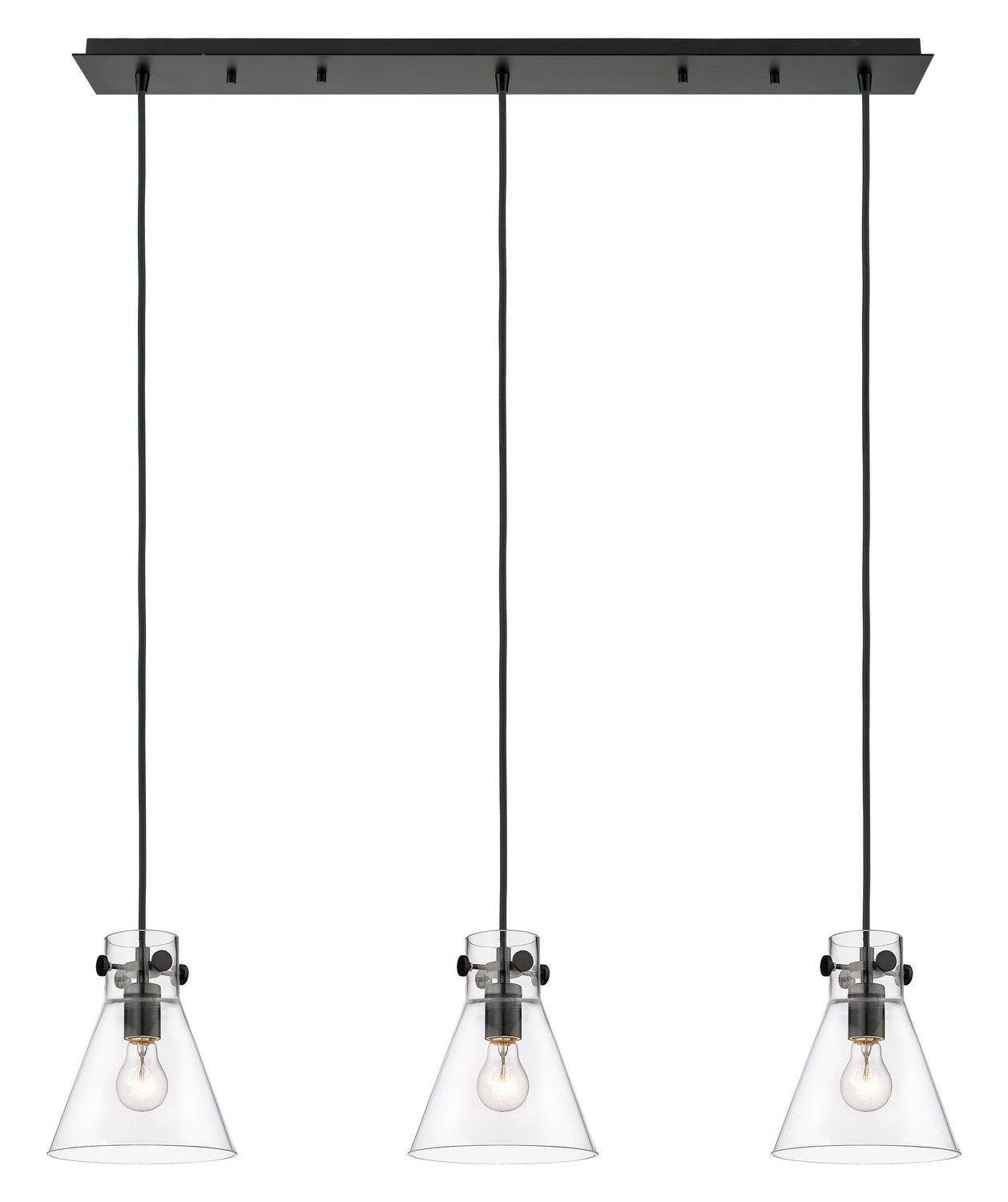 Innovations - 123-410-1PS-BK-G411-8CL - Three Light Linear Pendant - Downtown Urban - Matte Black