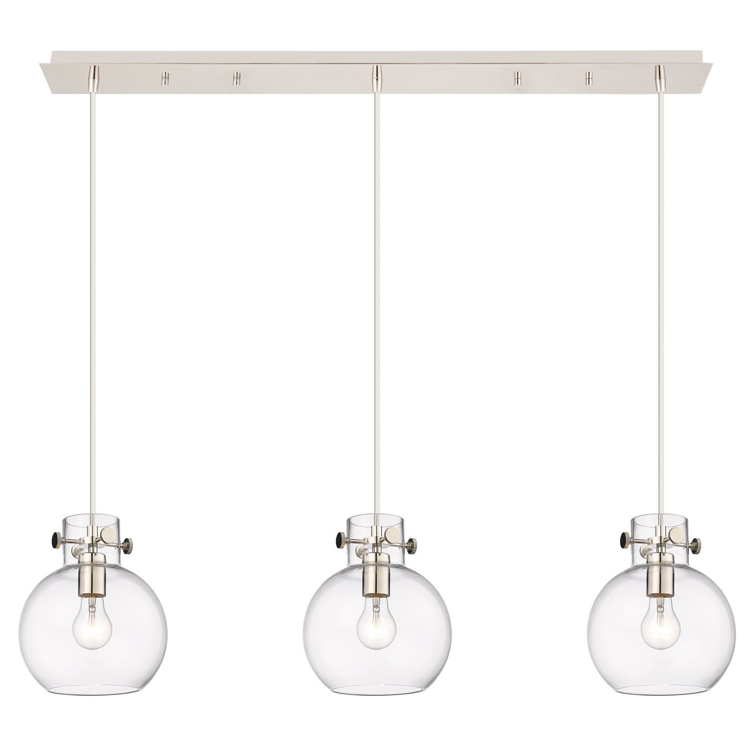 Innovations - 123-410-1PS-PN-G410-8CL - Seven Light Linear Pendant - Newton - Polished Nickel