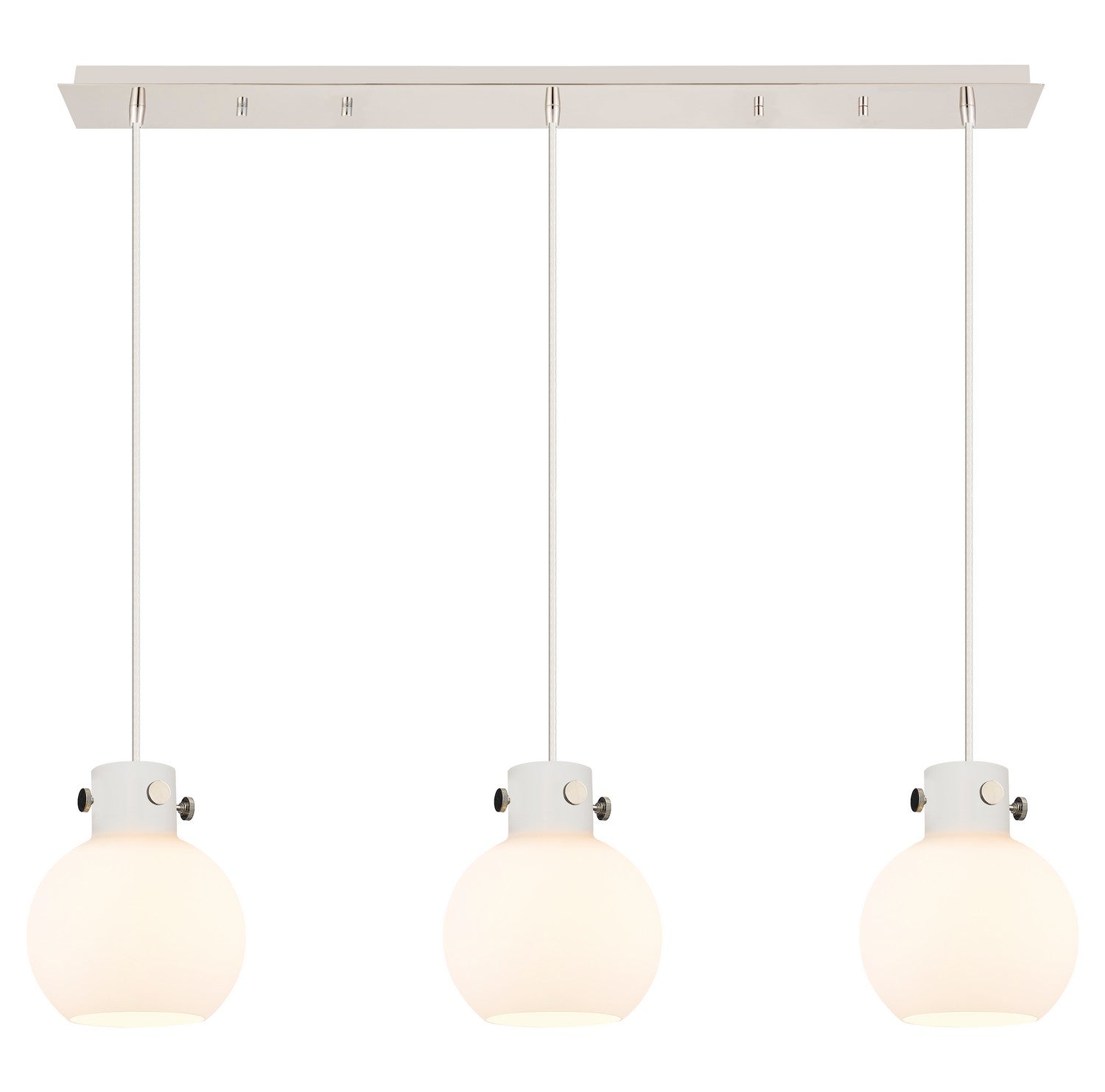 Innovations - 123-410-1PS-PN-G410-8WH - Seven Light Linear Pendant - Newton - Polished Nickel