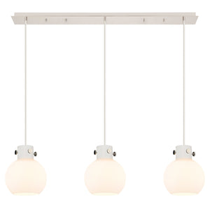 Innovations - 123-410-1PS-PN-G410-8WH - Seven Light Linear Pendant - Newton - Polished Nickel