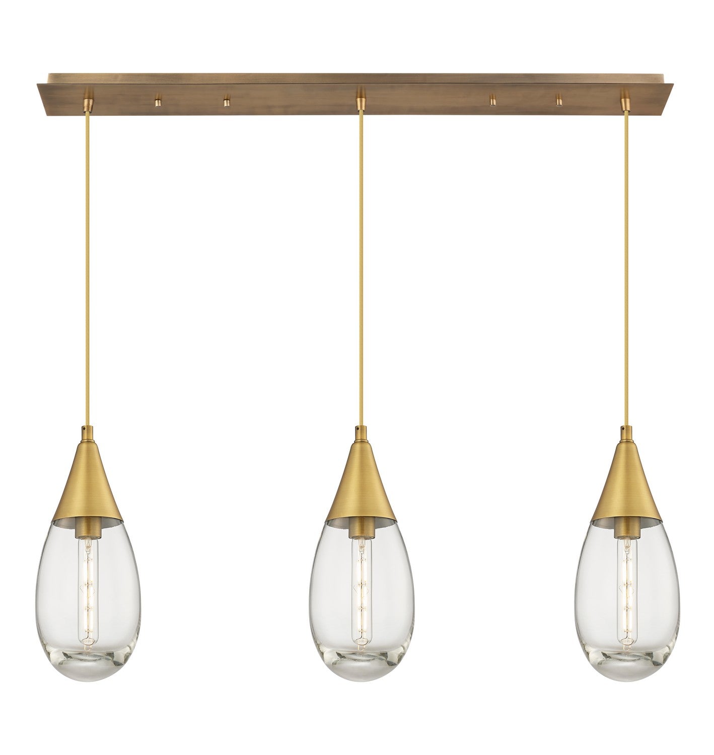 Innovations - 123-450-1P-BB-G450-6CL - LED Linear Pendant - Downtown Urban - Brushed Brass