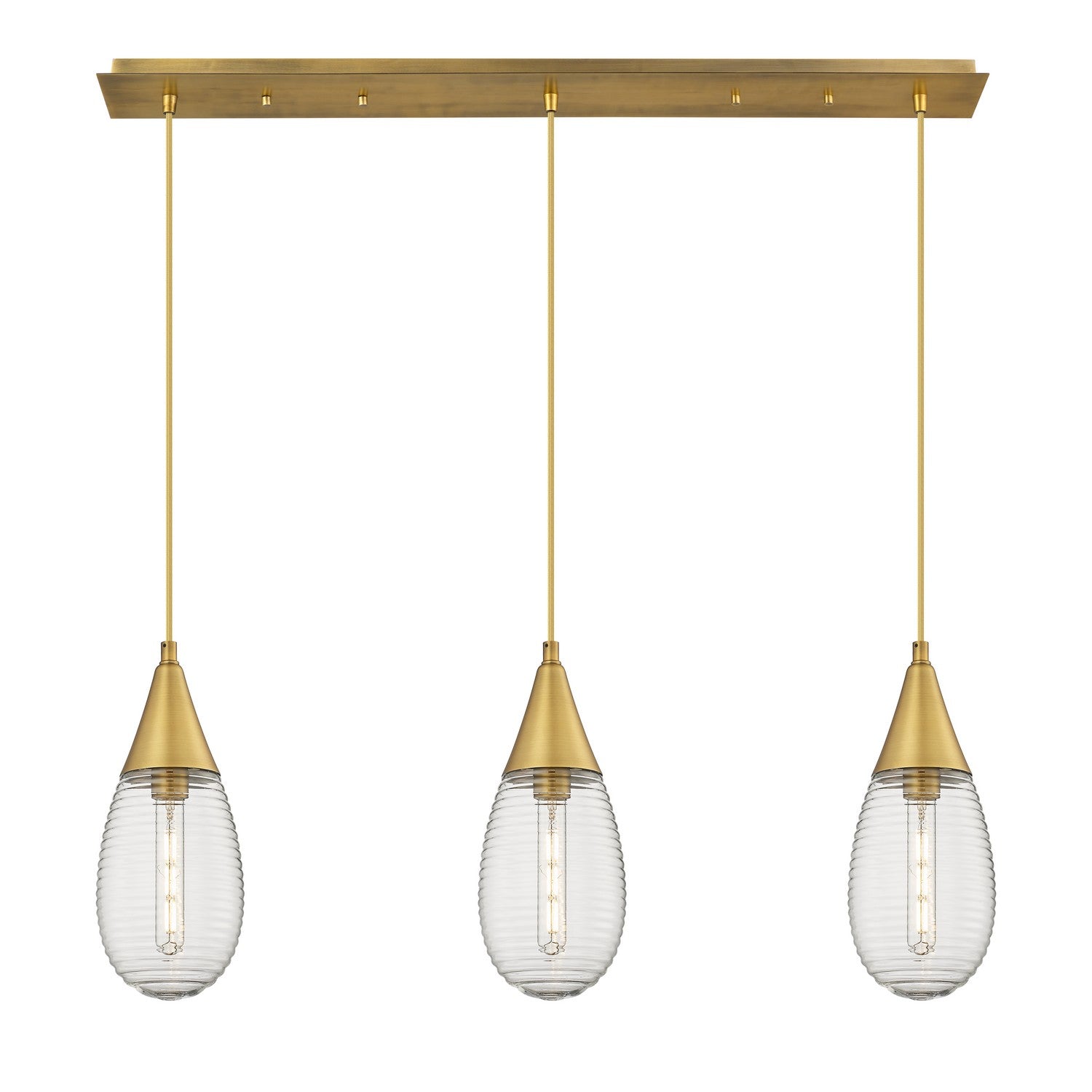 Innovations - 123-450-1P-BB-G450-6SCL - LED Linear Pendant - Downtown Urban - Brushed Brass