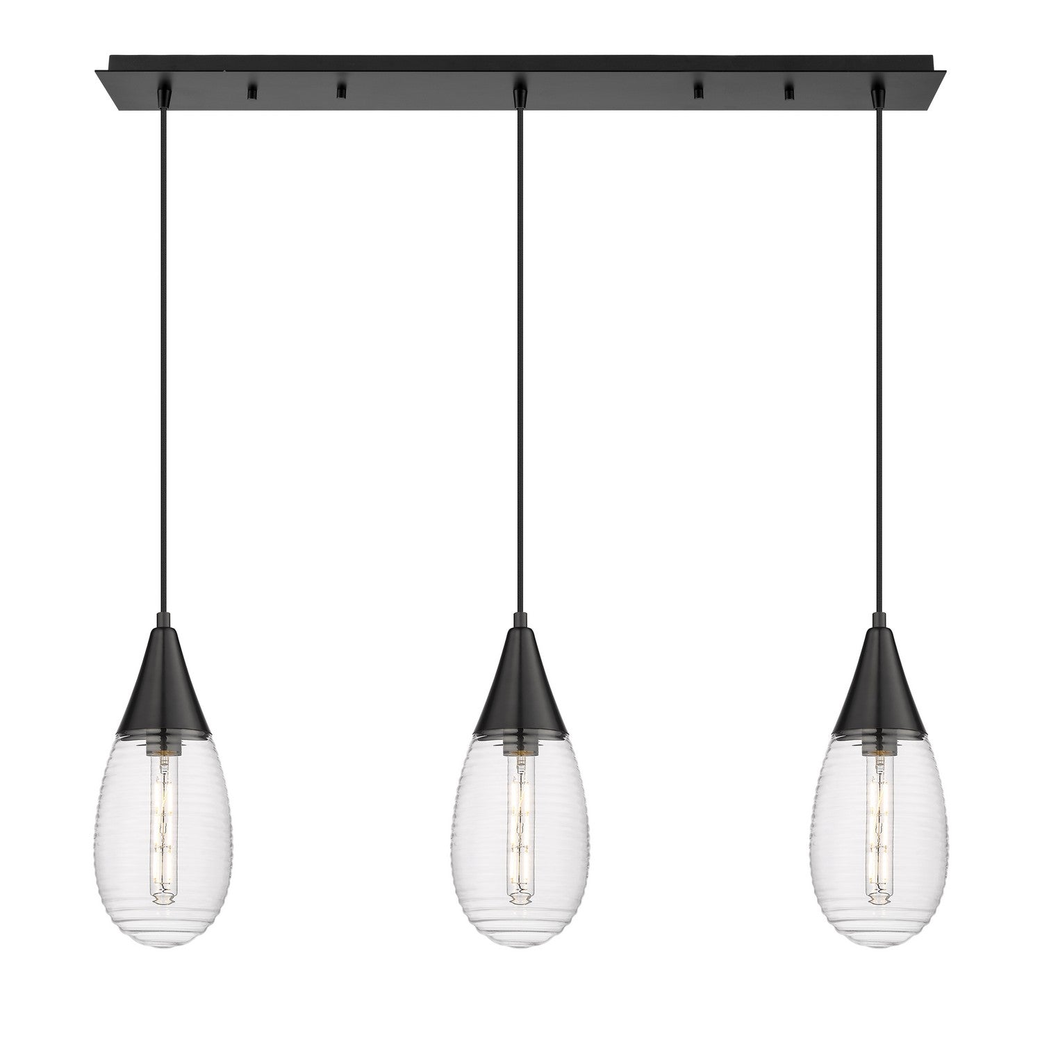 Innovations - 123-450-1P-BK-G450-6SCL - LED Linear Pendant - Downtown Urban - Matte Black