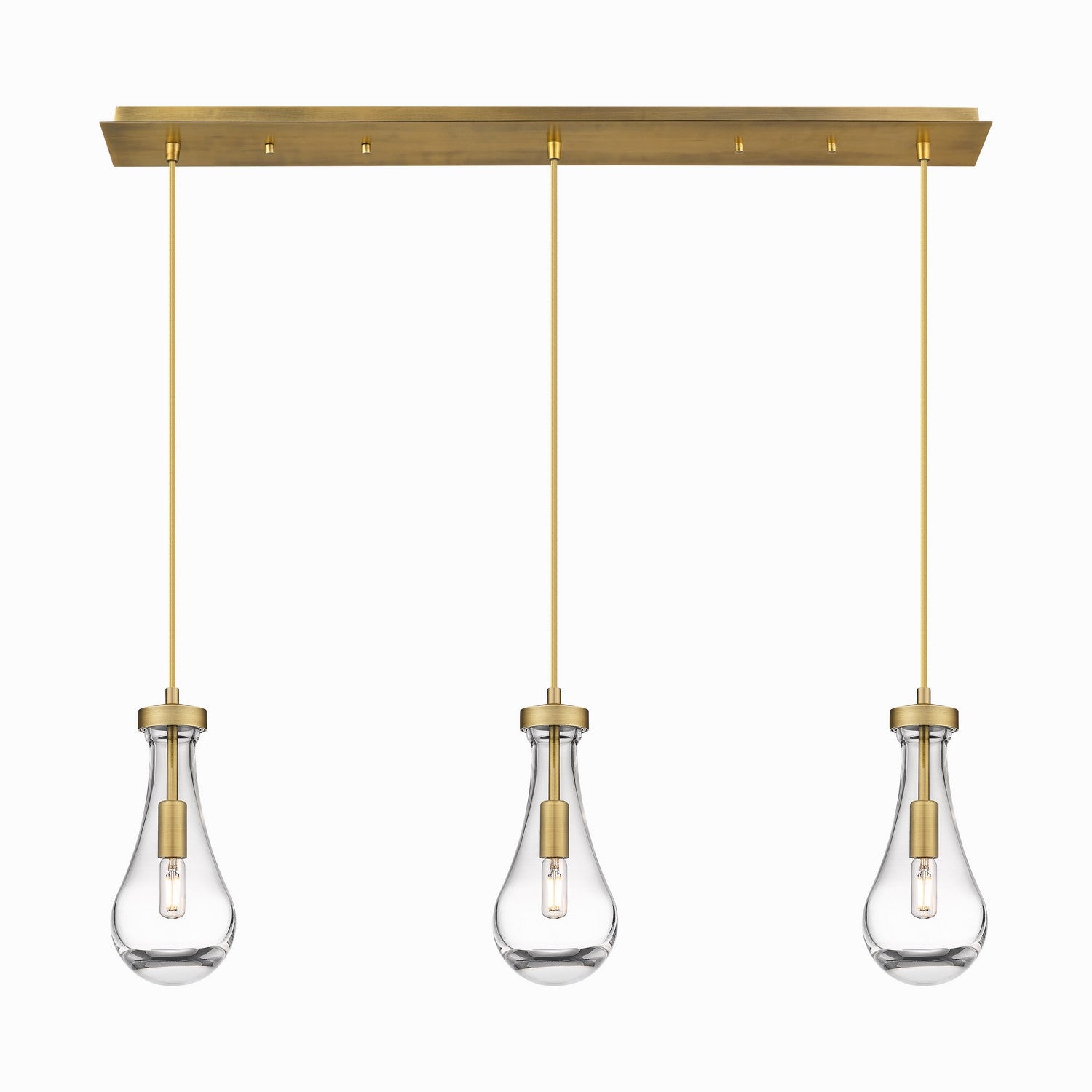 Innovations - 123-451-1P-BB-G451-5CL - LED Linear Pendant - Downtown Urban - Brushed Brass