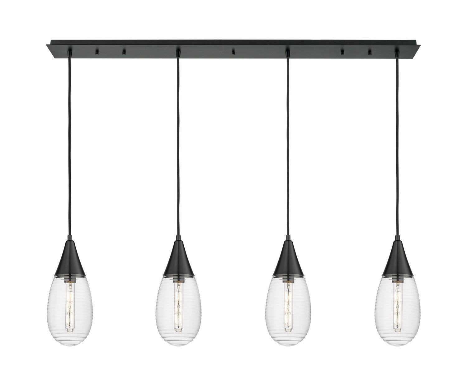 Innovations - 124-450-1P-BK-G450-6SCL - LED Linear Pendant - Downtown Urban - Matte Black