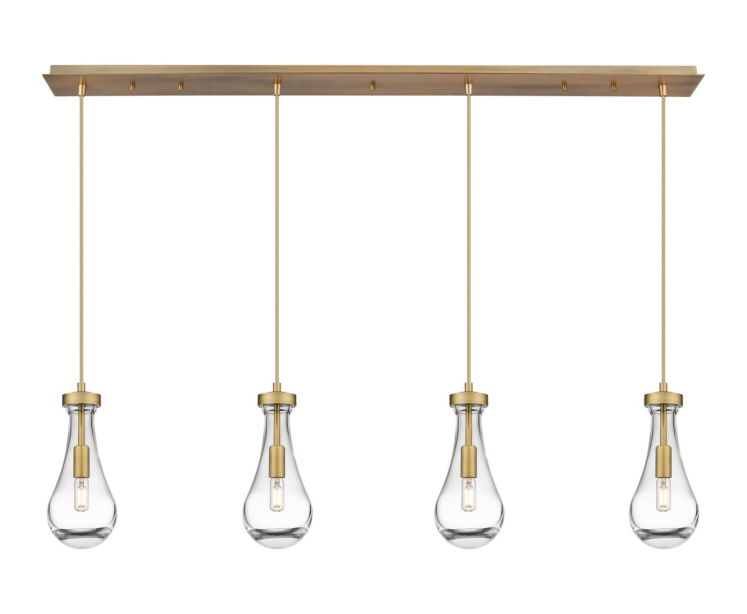 Innovations - 124-451-1P-BB-G451-5CL - LED Linear Pendant - Downtown Urban - Brushed Brass