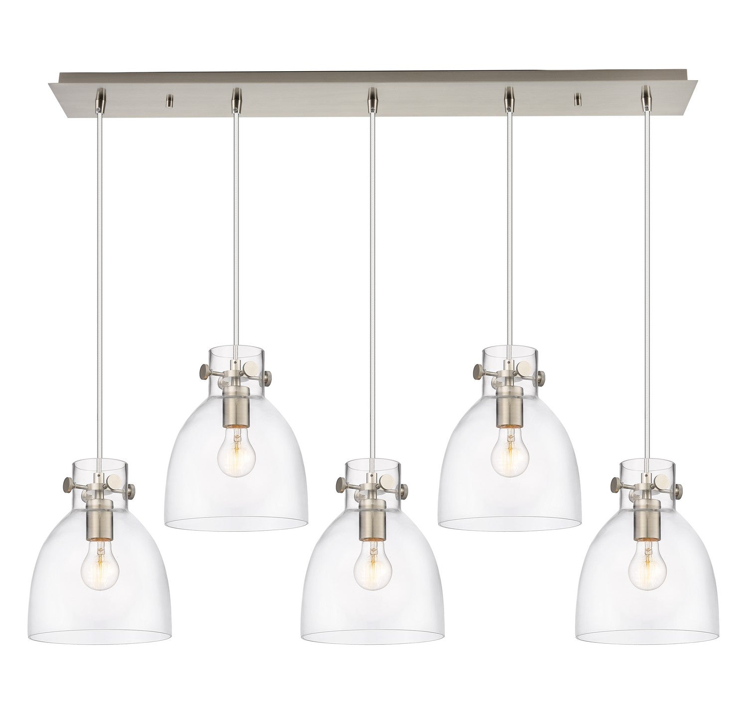 Innovations - 125-410-1PS-SN-G412-8CL - Two Light Linear Pendant - Downtown Urban - Brushed Satin Nickel