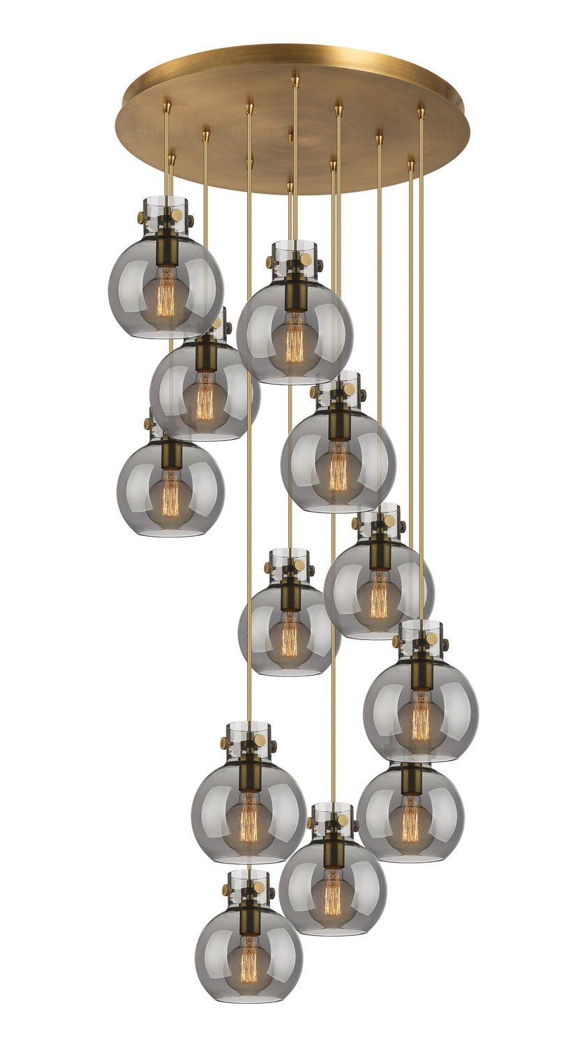 Innovations - 126-410-1PS-BB-G410-8SM - 12 Light Pendant - Newton - Brushed Brass