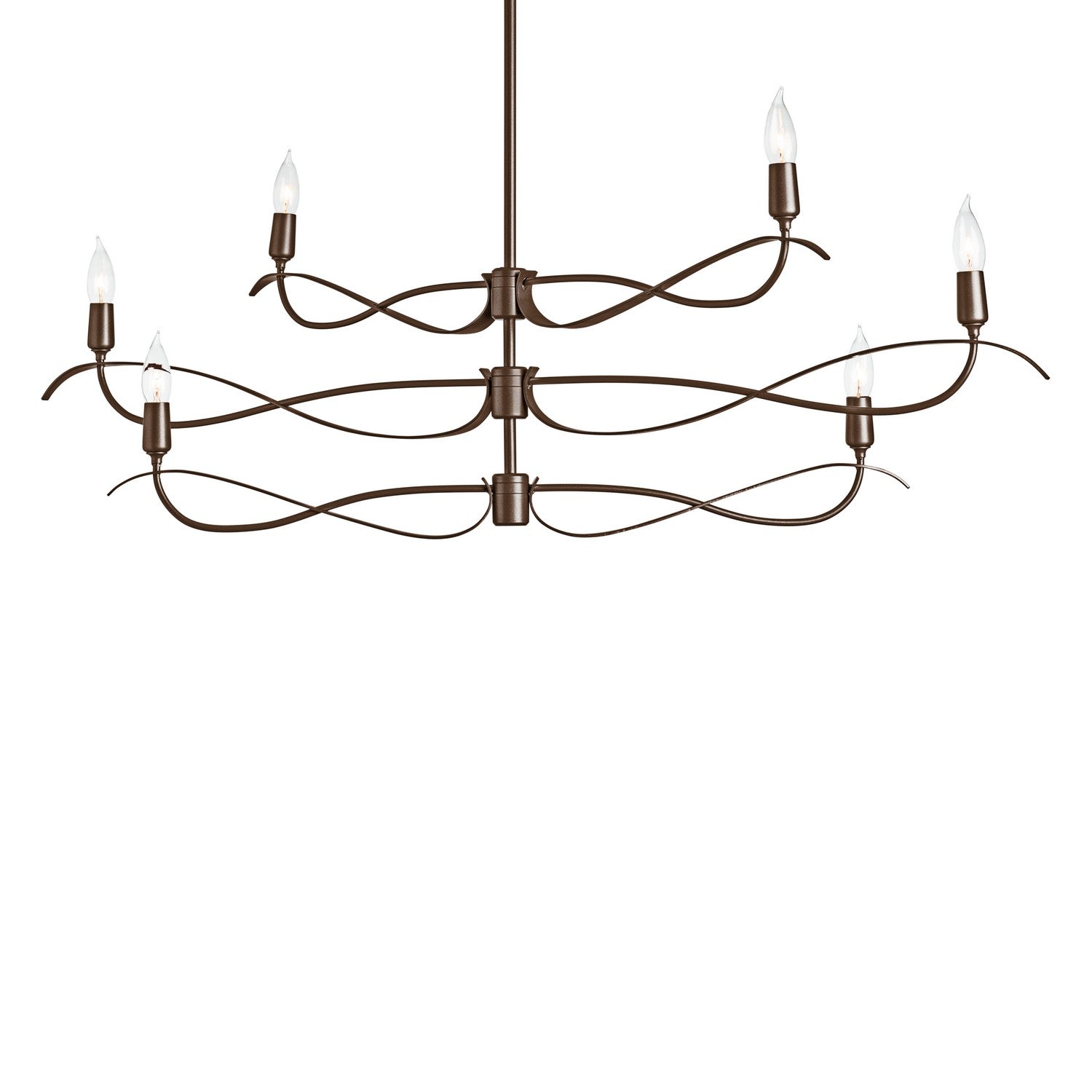 Hubbardton Forge - 136350-SKT-MULT-05 - Six Light Chandelier - Willow - Bronze