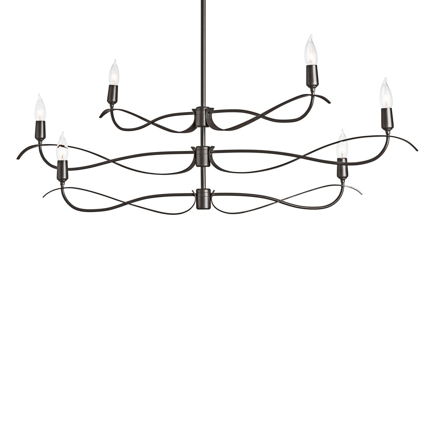 Hubbardton Forge - 136350-SKT-MULT-07 - Willow 6-Light Small Chandelier - Willow - Dark Smoke