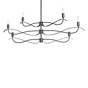 Hubbardton Forge - 136350-SKT-MULT-07 - Six Light Chandelier - Willow - Dark Smoke