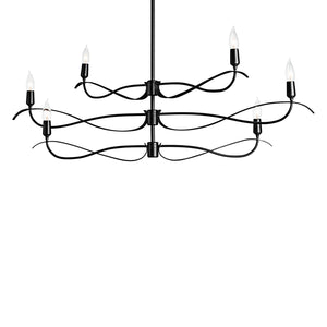 Hubbardton Forge - 136350-SKT-MULT-10 - Six Light Chandelier - Willow - Black