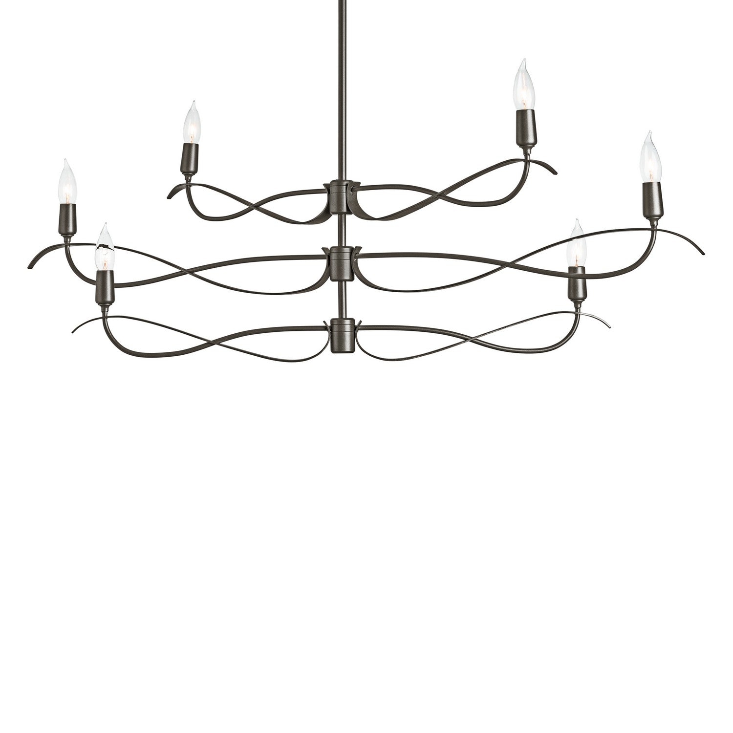 Hubbardton Forge - 136350-SKT-MULT-14 - Willow 6-Light Small Chandelier - Willow - Oil Rubbed Bronze