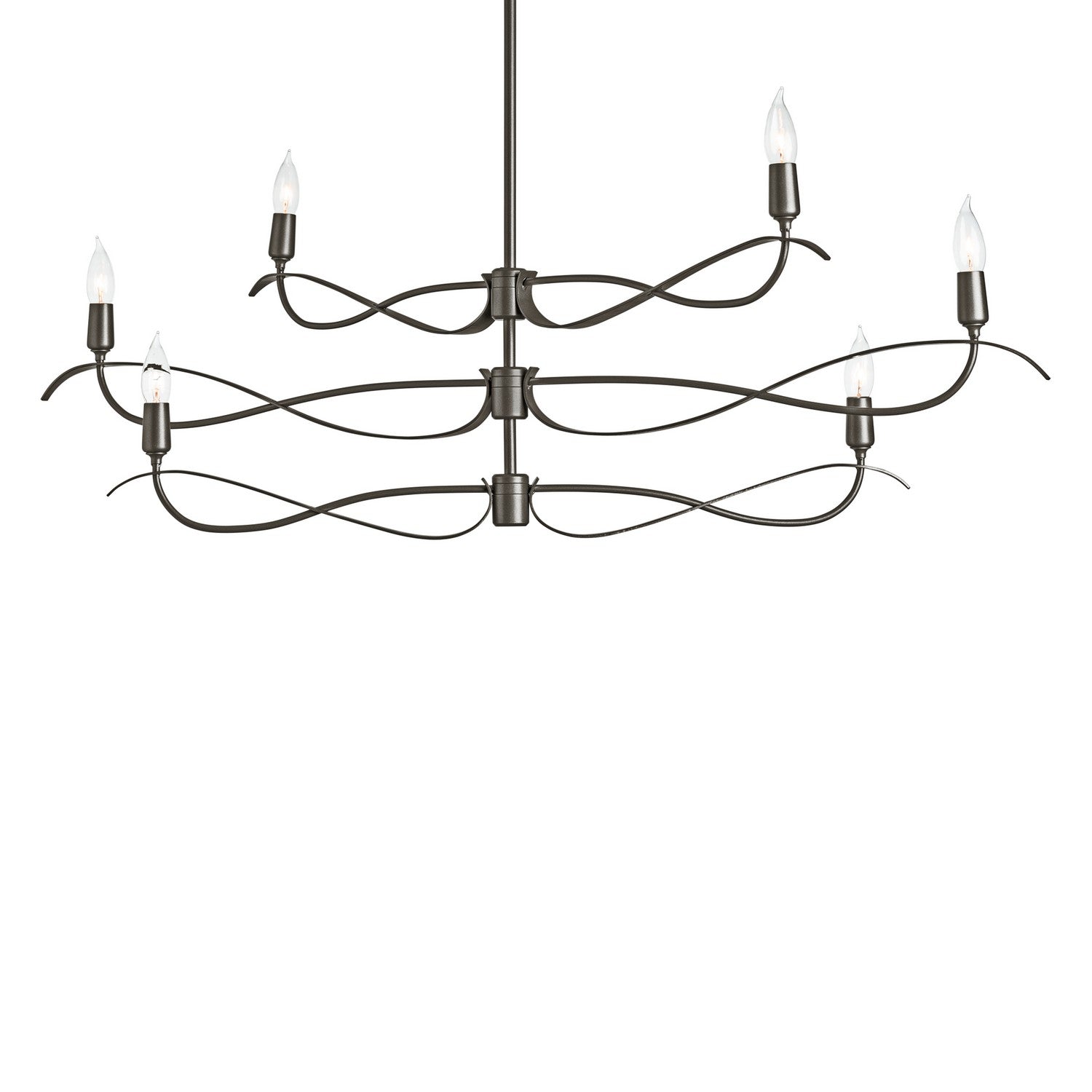 Hubbardton Forge - 136350-SKT-MULT-14 - Six Light Chandelier - Willow - Oil Rubbed Bronze