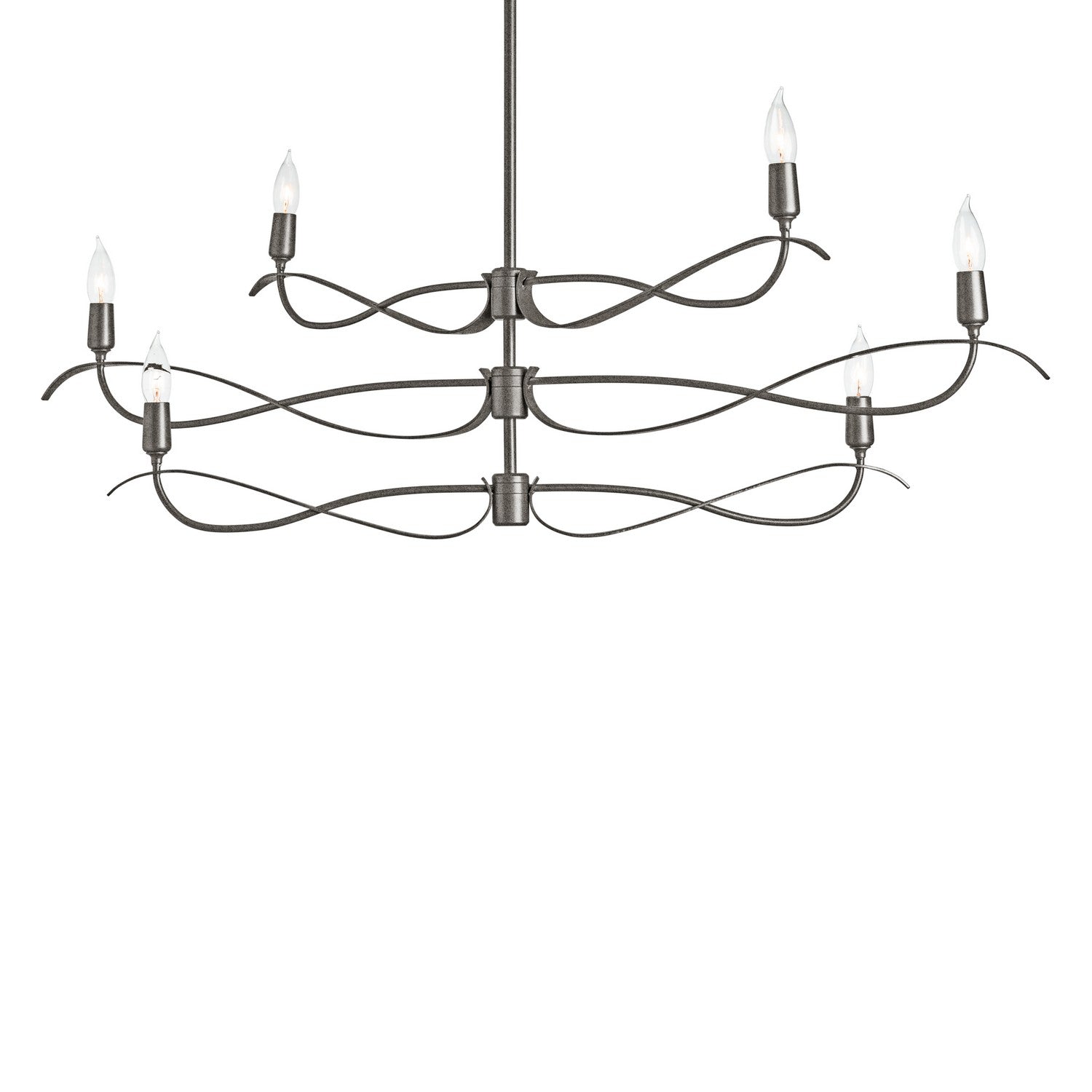 Hubbardton Forge - 136350-SKT-MULT-20 - Willow 6-Light Small Chandelier - Willow - Natural Iron