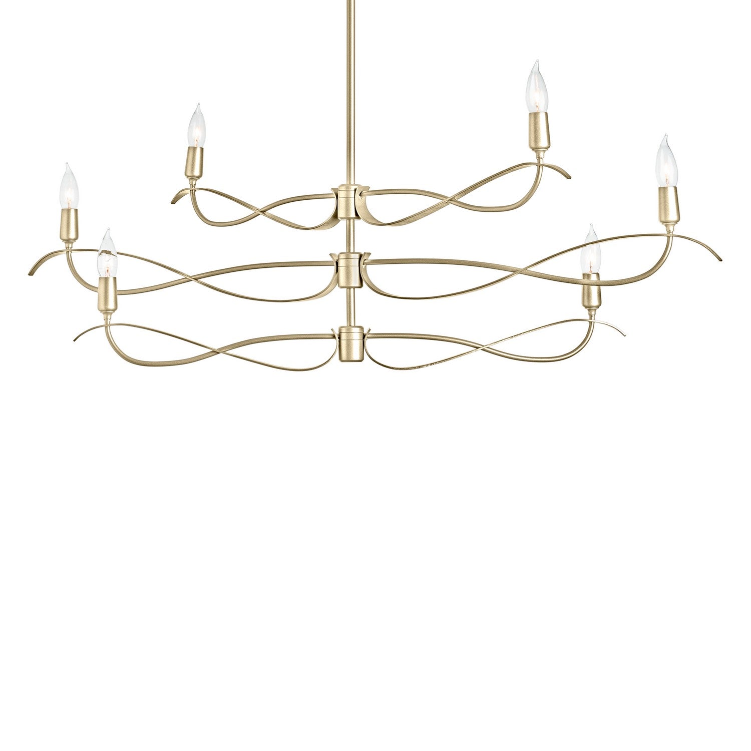 Hubbardton Forge - 136350-SKT-MULT-86 - Six Light Chandelier - Willow - Modern Brass