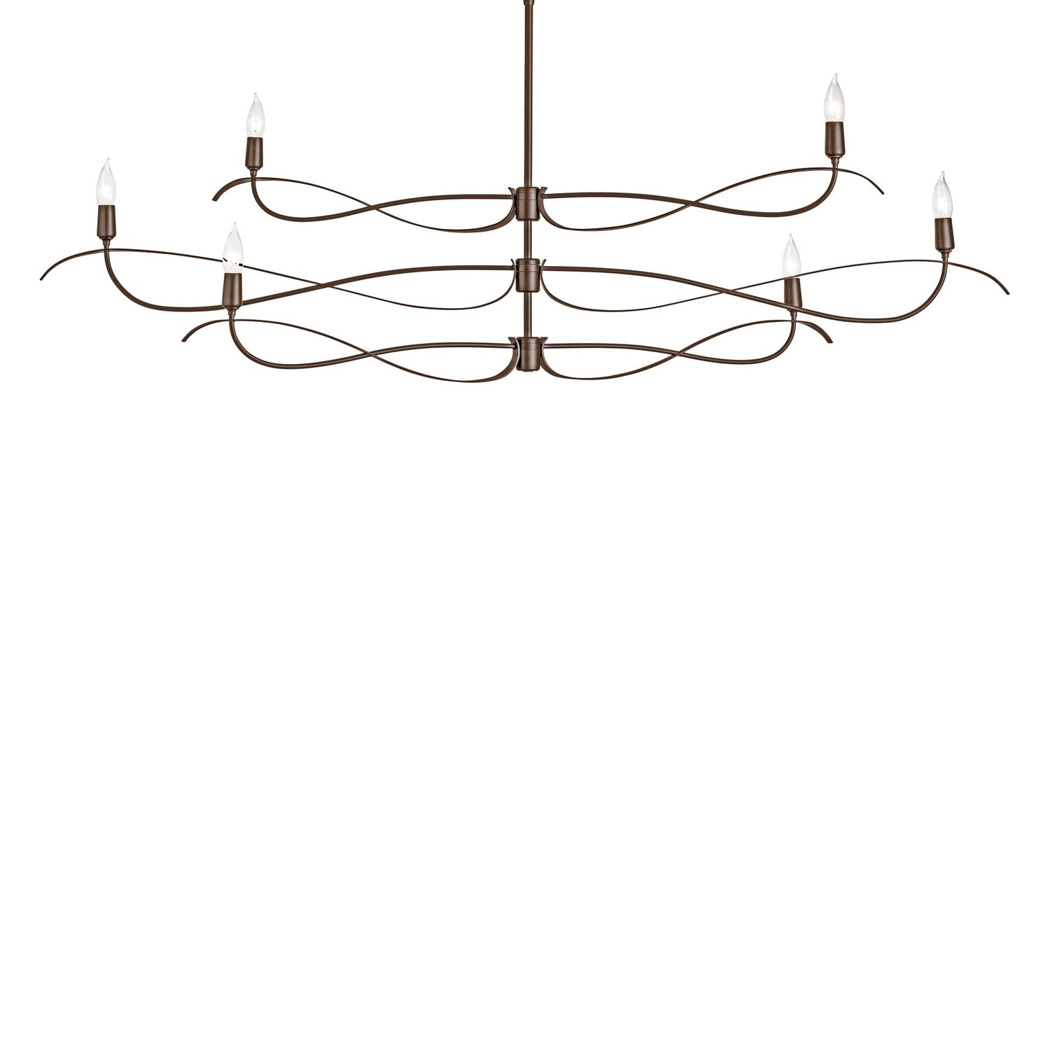 Hubbardton Forge - 136352-SKT-MULT-05 - Six Light Chandelier - Willow - Bronze