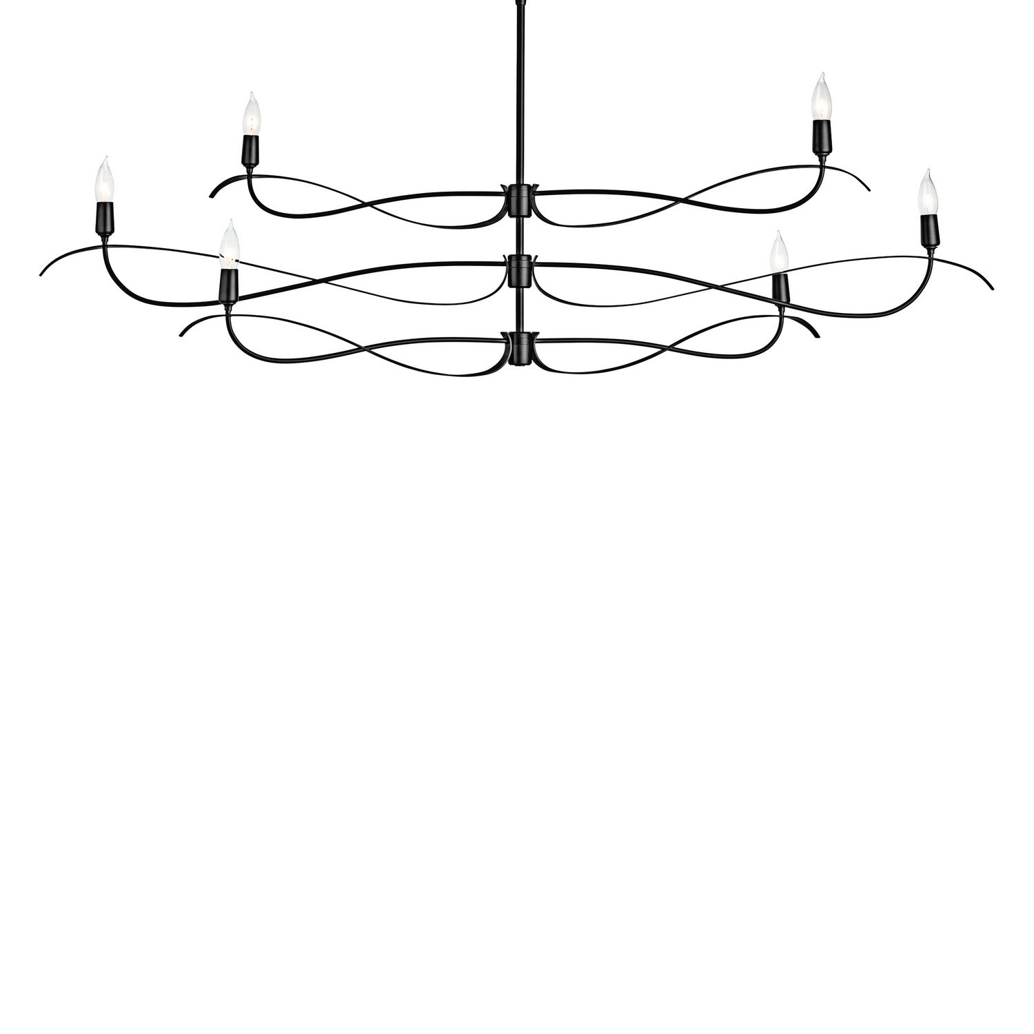 Hubbardton Forge - 136352-SKT-MULT-10 - Six Light Chandelier - Willow - Black