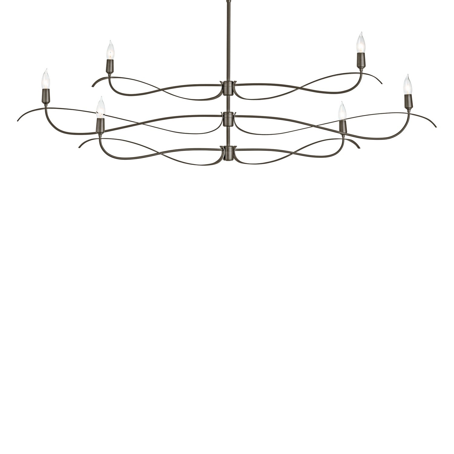 Hubbardton Forge - 136352-SKT-MULT-14 - Six Light Chandelier - Willow - Oil Rubbed Bronze