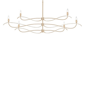 Hubbardton Forge - 136352-SKT-MULT-84 - Six Light Chandelier - Willow - Soft Gold