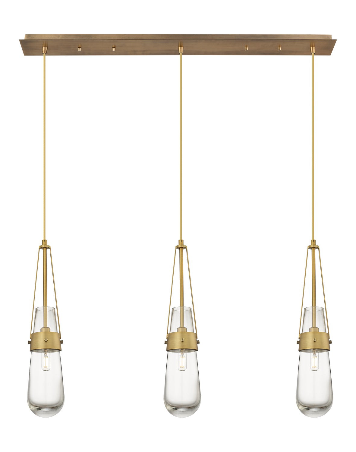 Innovations - 123-452-1P-BB-G452-4CL - LED Linear Pendant - Downtown Urban - Brushed Brass