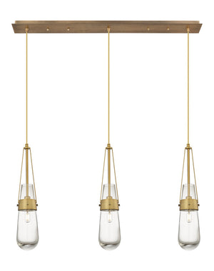 Innovations - 123-452-1P-BB-G452-4CL - LED Linear Pendant - Downtown Urban - Brushed Brass