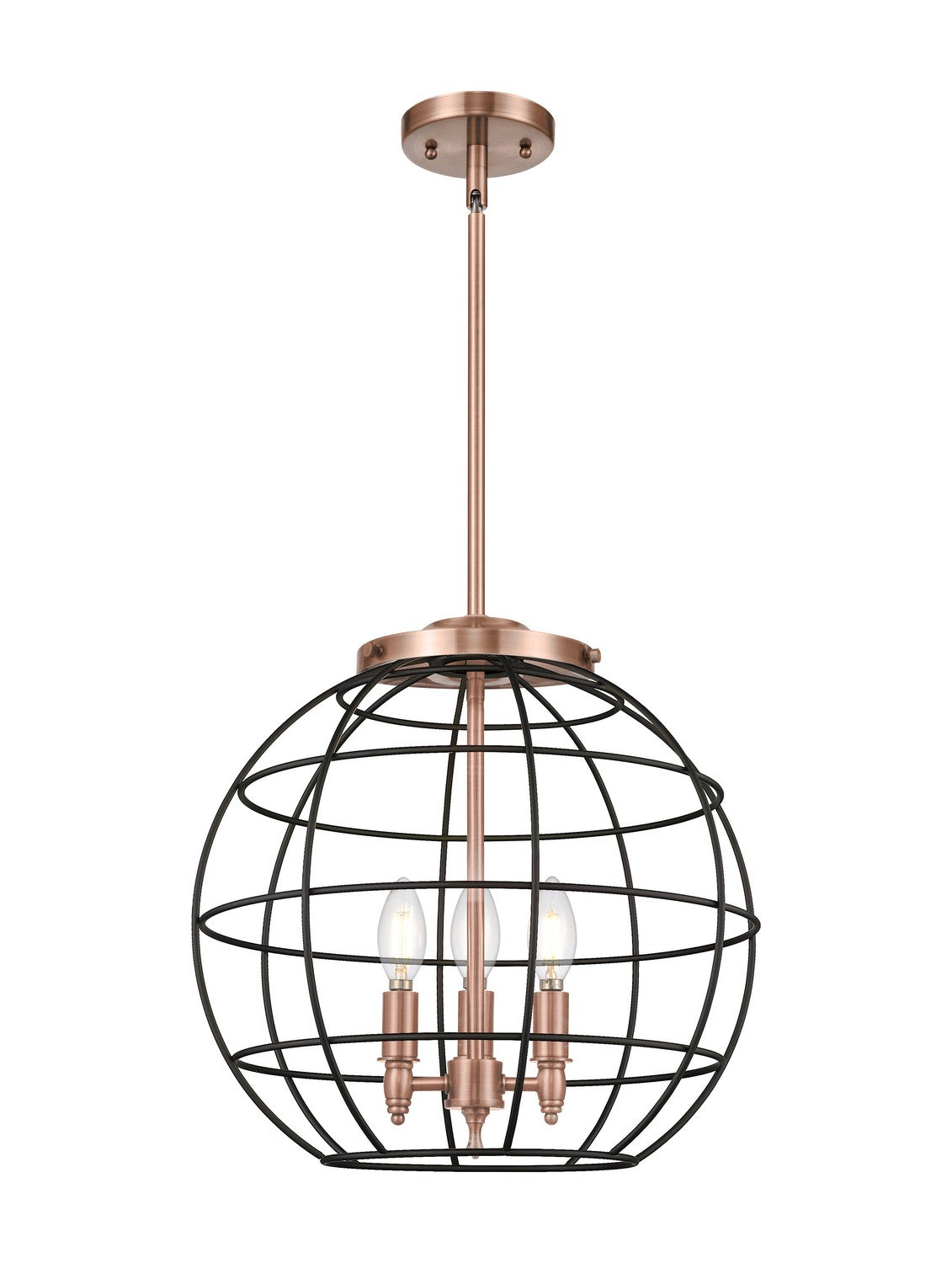 Innovations - 221-3S-AC-CE-16-BK - Three Light Pendant - Essex - Antique Copper