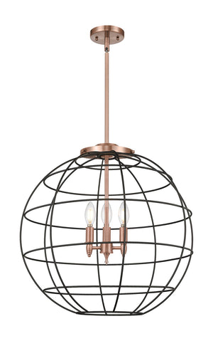 Innovations - 221-3S-AC-CE-22-BK - Three Light Pendant - Essex - Antique Copper