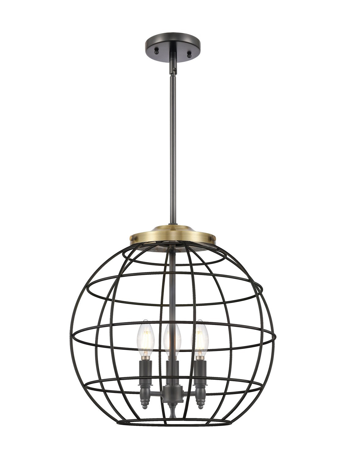 Innovations - 221-3S-BAB-CE-16-BK - Three Light Pendant - Essex - Black Antique Brass