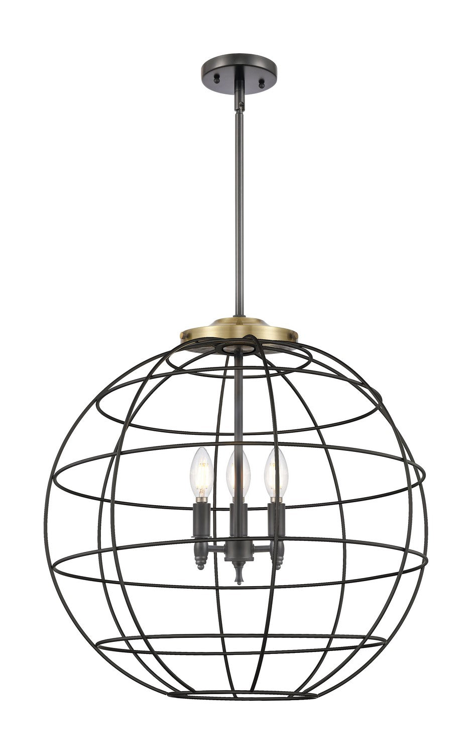 Innovations - 221-3S-BAB-CE-22-BK - Three Light Pendant - Essex - Black Antique Brass