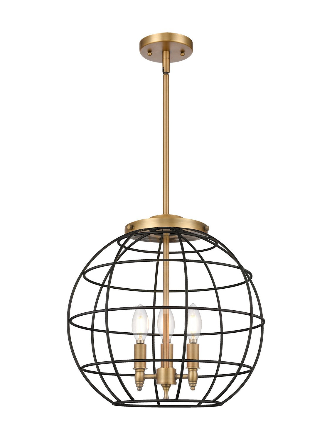 Innovations - 221-3S-BB-CE-16-BK - Three Light Pendant - Essex - Brushed Brass