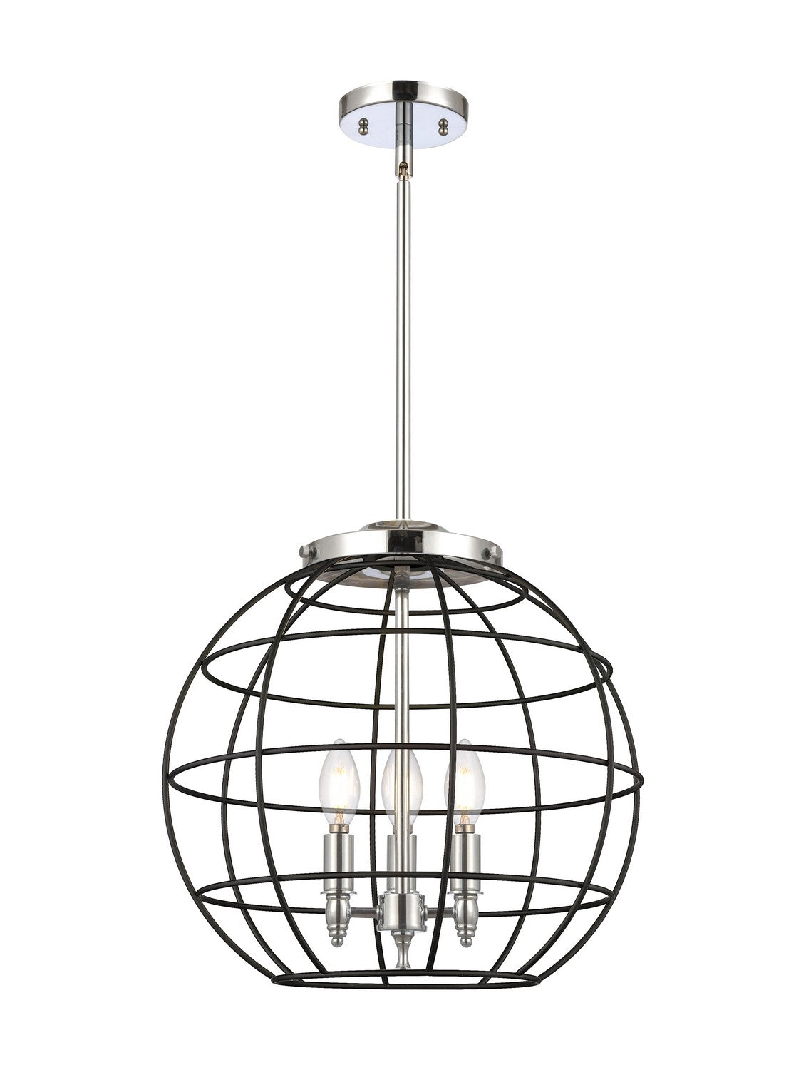 Innovations - 221-3S-PC-CE-16-BK - Three Light Pendant - Essex - Polished Chrome