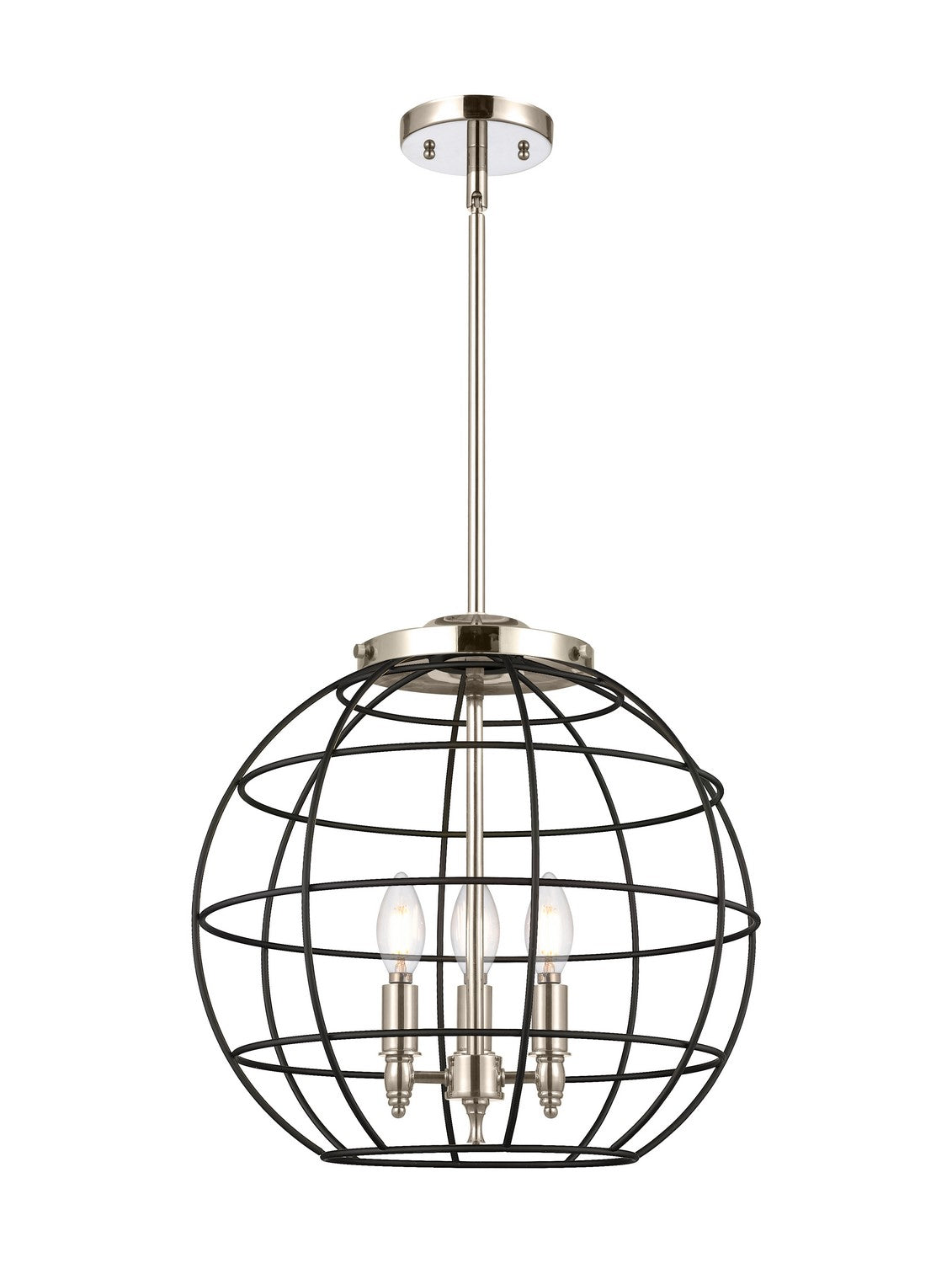 Innovations - 221-3S-PN-CE-16-BK - Three Light Pendant - Essex - Polished Nickel