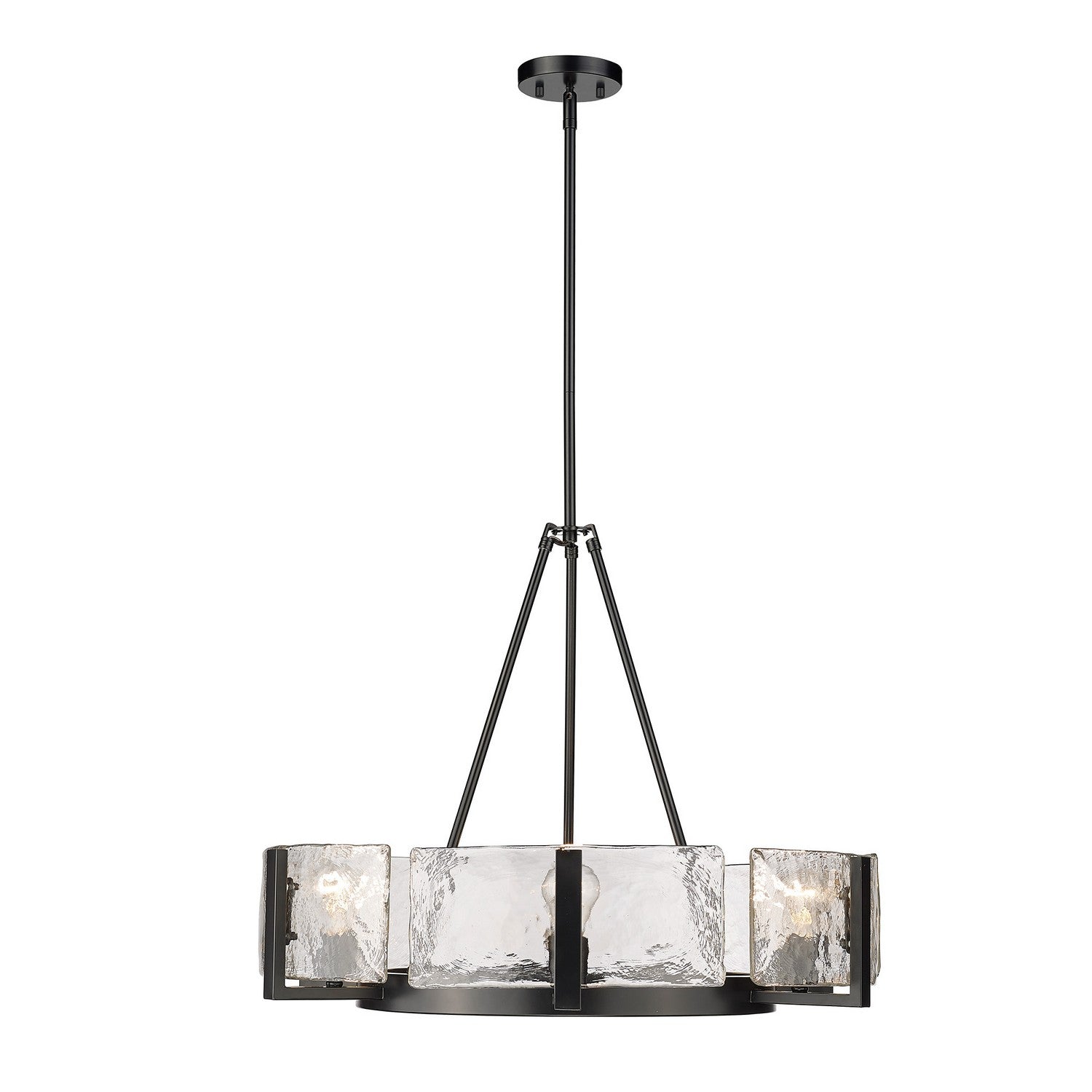 Golden - 3164-6 BLK-HWG - Six Light Chandelier - Aenon - Matte Black