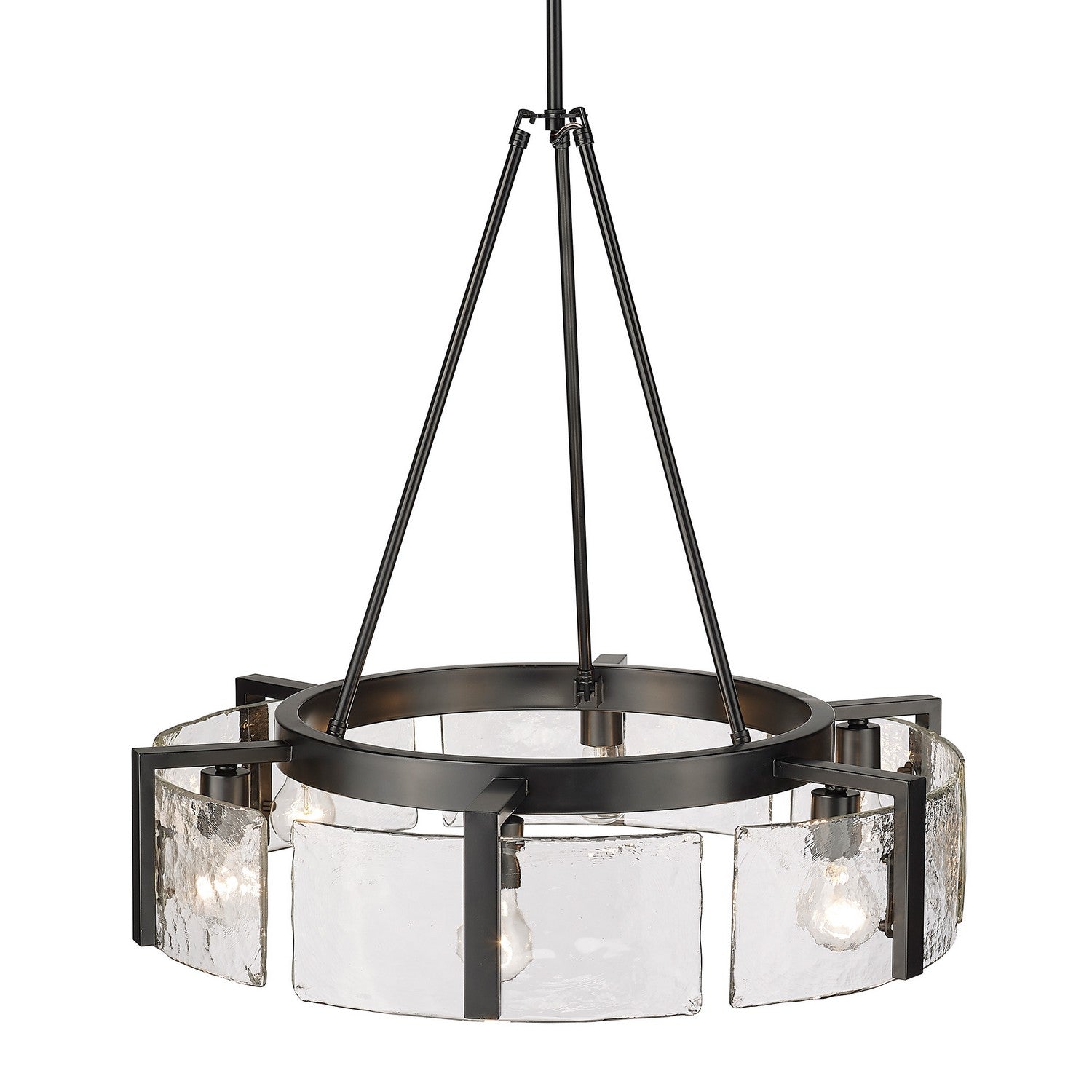 Golden - 3164-6 BLK-HWG - Six Light Chandelier - Aenon - Matte Black