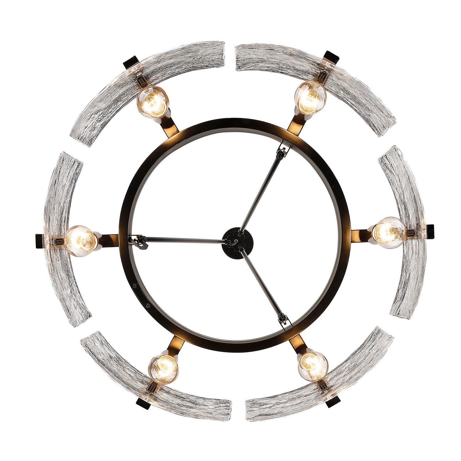 Golden - 3164-6 BLK-HWG - Six Light Chandelier - Aenon - Matte Black