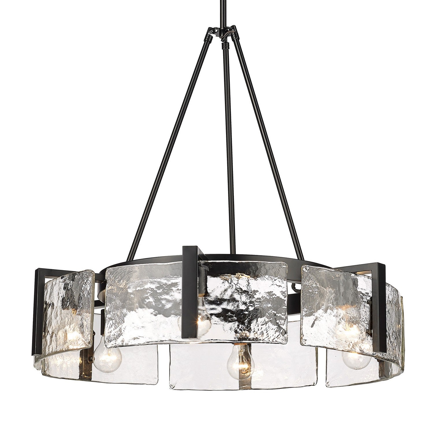 Golden - 3164-6 BLK-HWG - Six Light Chandelier - Aenon - Matte Black