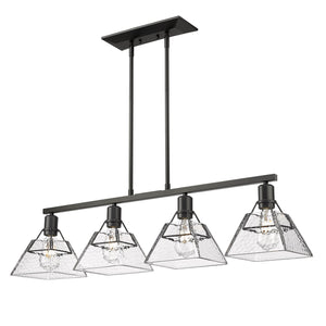 Golden - 3308-LP BLK-WTG - Four Light Linear Pendant - Kepler - Matte Black