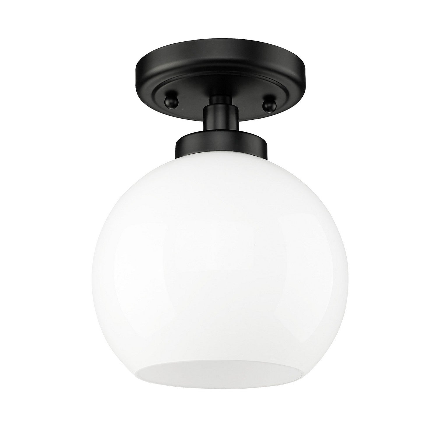 Golden - 4855-FM BLK-VMG - One Light Flush Mount - Galveston BLK - Matte Black