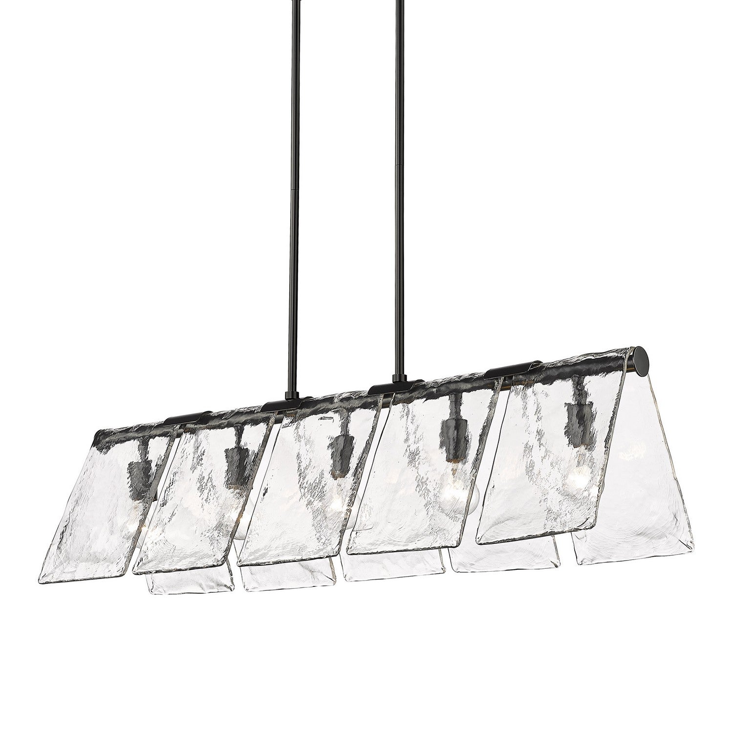 Golden - 6072-LP BLK-HWG - Five Light Linear Pendant - Serenity BLK - Matte Black