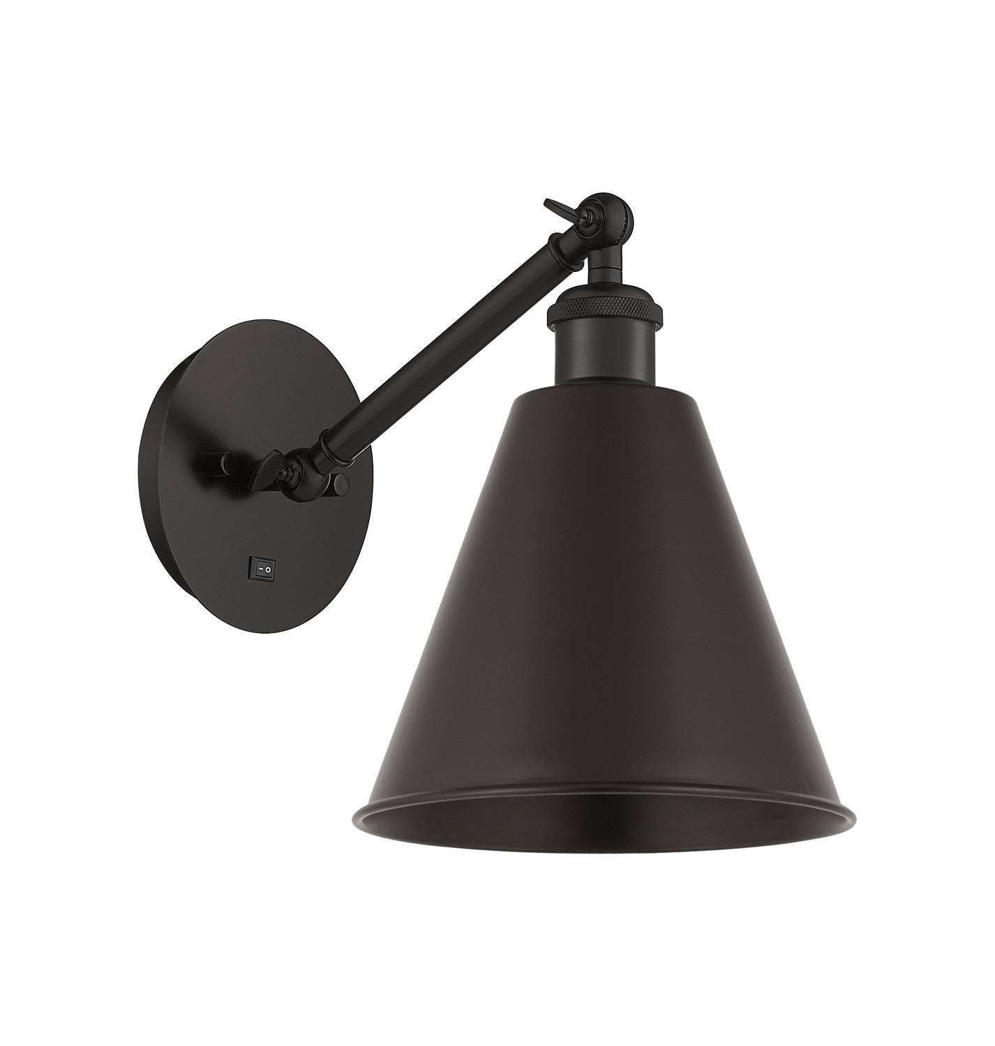 Innovations - 317-1W-BK-MBC-8-BK - One Light Wall Sconce - Ballston - Matte Black